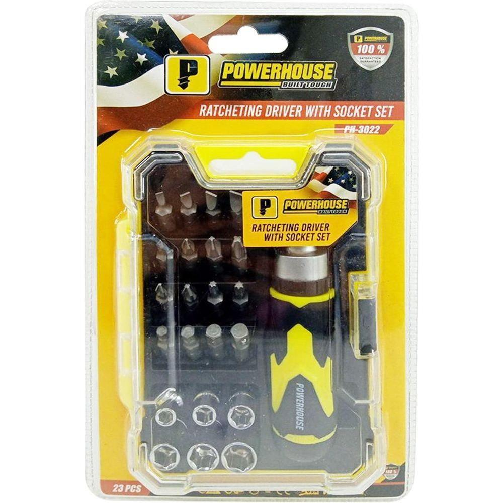Powerhouse PH-3022 Ratcheting Screwdriver with Socket Set | Powerhouse by KHM Megatools Corp. Powerhouse PH-3022 Ratcheting Screwdriver with Socket Set | Powerhouse by KHM Megatools Corp.